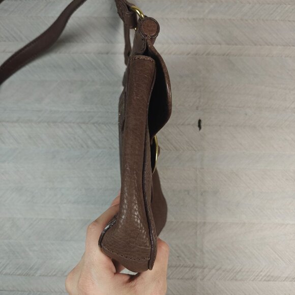 Vintage Fossil Brown Pebbled Leather Crossbody Bag - Picture 3 of 9